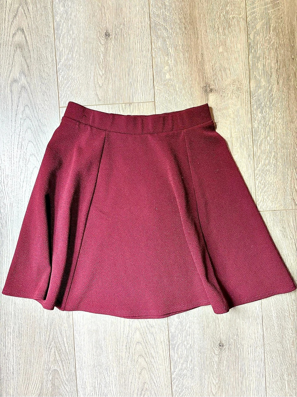 eclipse A-Line Skirt in Burgundy